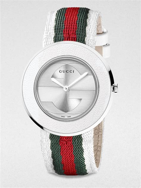 white gucci watch ladies|gucci watch white band.